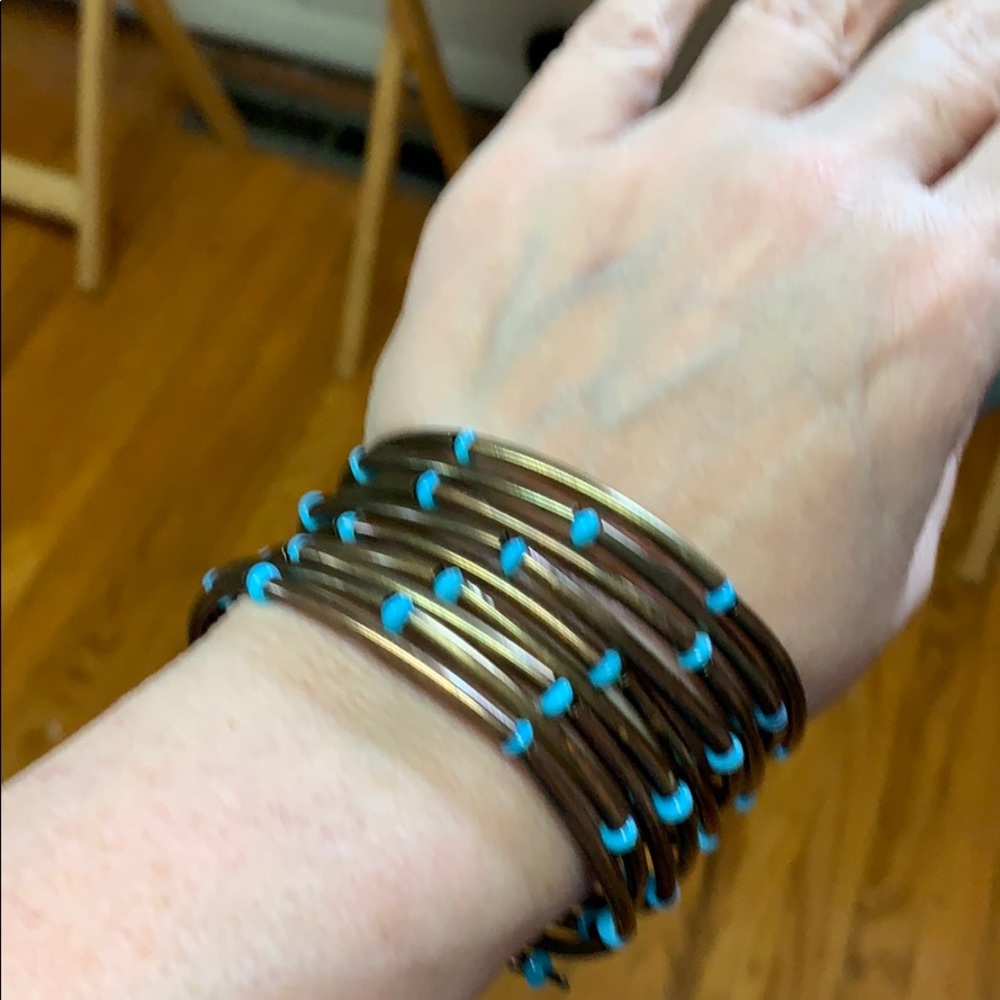 Bronze Turquoise cuff bracelet
